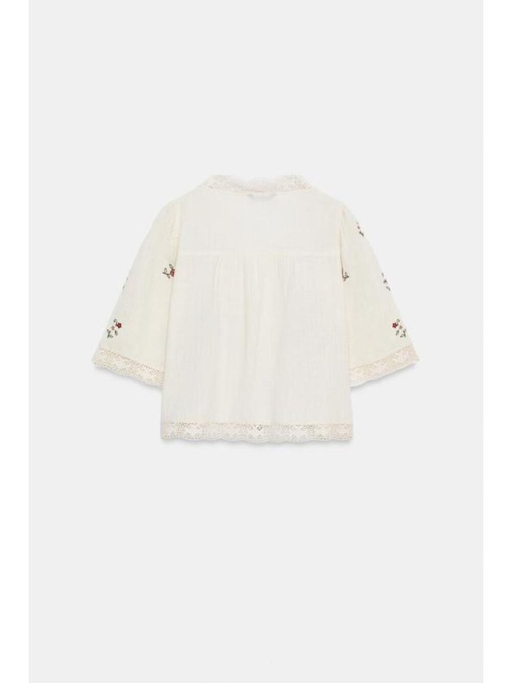 ZARA EMBROIDERED FLORAL TOP - Picture 8 of 9